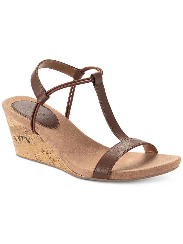 Fantastic Deals Mulan Womens Faux Leather Slip On Wedge Sandals