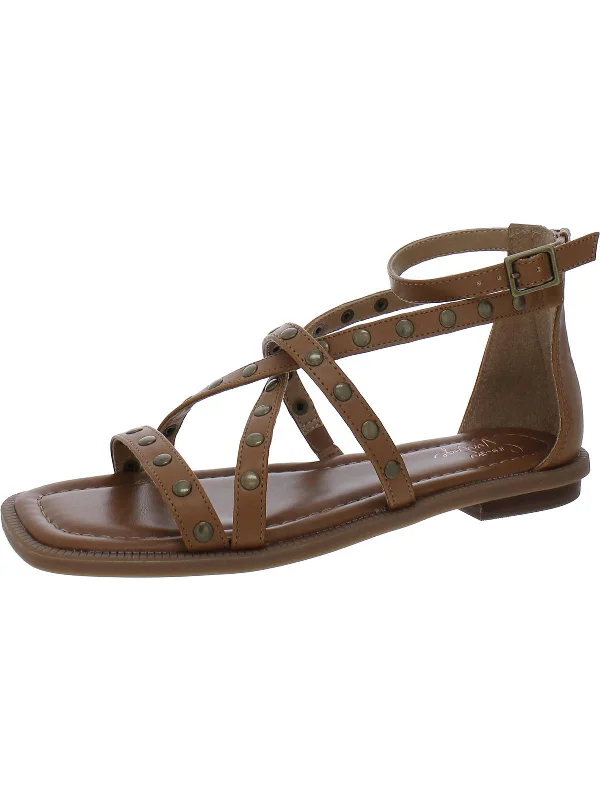 Massive Deals Norti Womens Faux Leather Ankle Strap Strappy Sandals