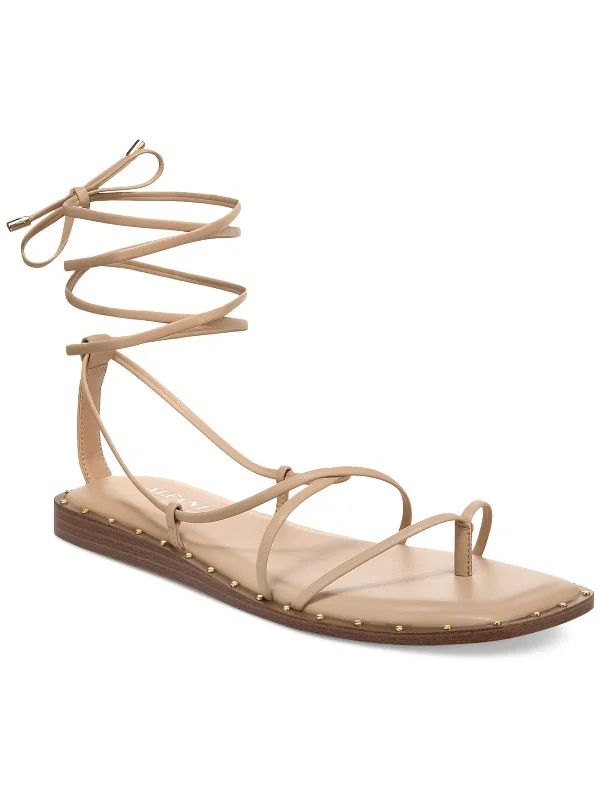 Act Now Nova Womens Faux Leather Flat Gladiator Sandals