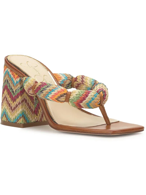 Weekend Sale: Don't Miss Out Olimpio Womens Woven Thong Block Heel