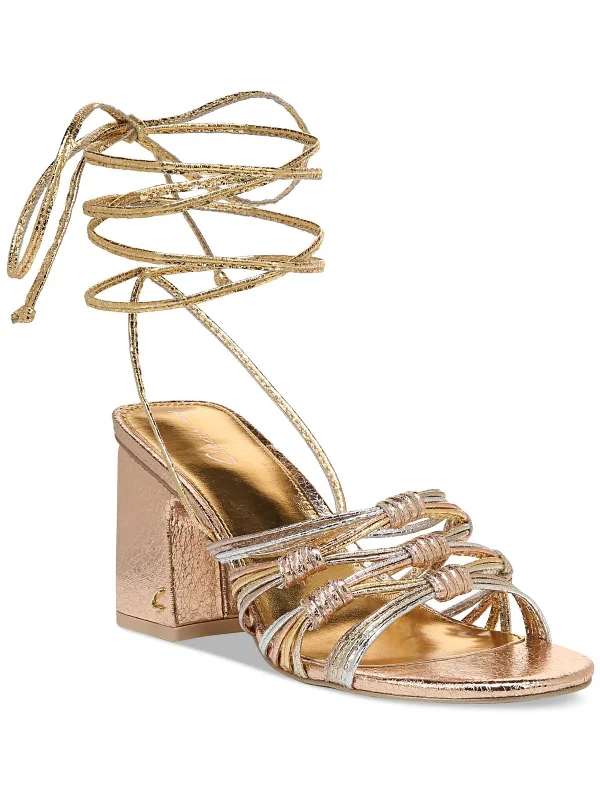 Deal of the Day Oriana Womens Strappy Ankle Strap Block Heel