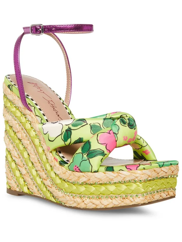 Steal Deal Pansie Womens Platform Ankle Strap Espadrilles