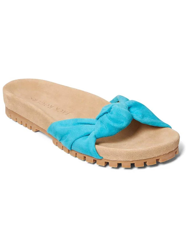 Overstock Sale Phoebe Knotted Comfort Womens Suede Slip-On Slide Sandals