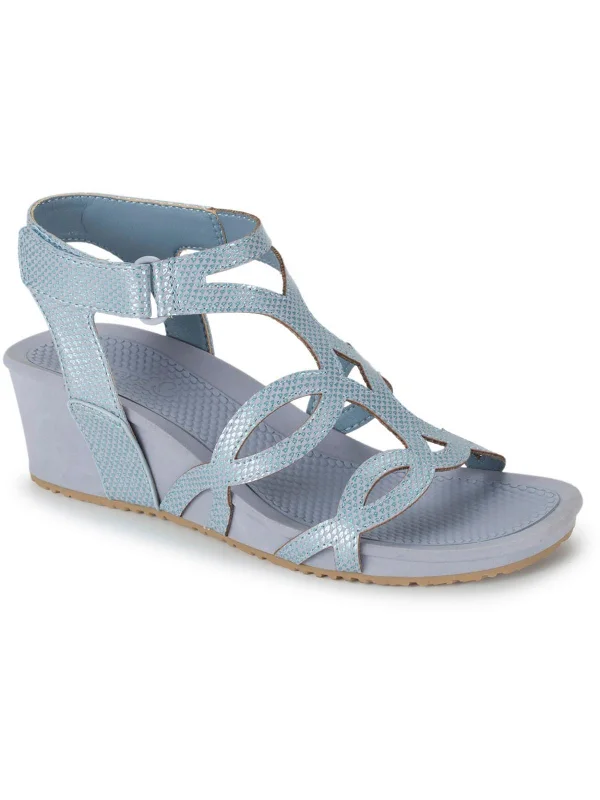 Savings Galore Raeanne Womens Faux Leather Strappy Wedge Sandals