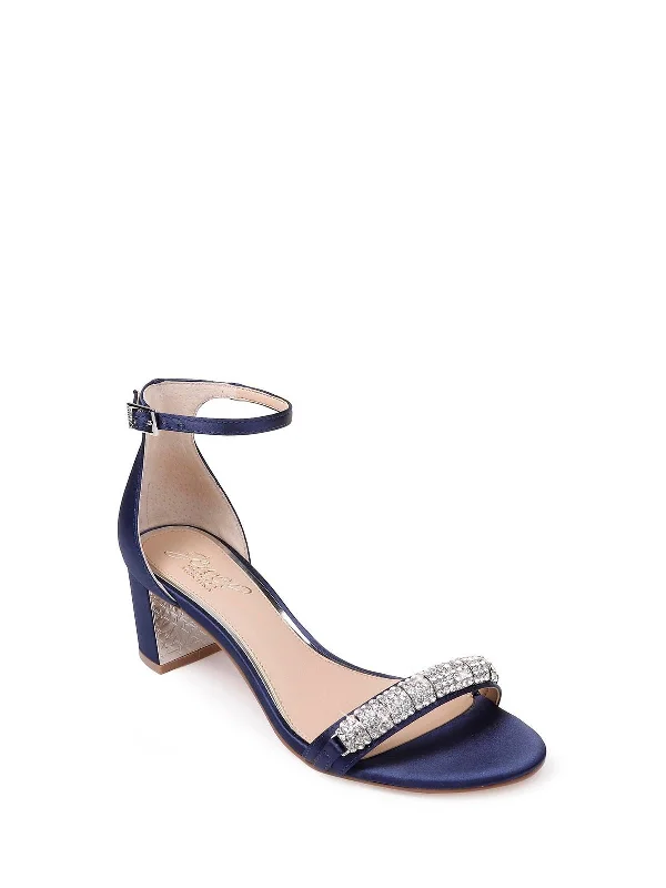 Weekend Deal Ramsay Womens Satin Rhinestone Dress Sandals