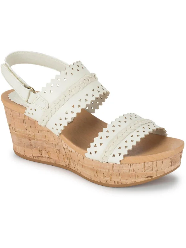 Weekend Savings Bonanza Rene Womens Faux Leather Cork Platform Sandals