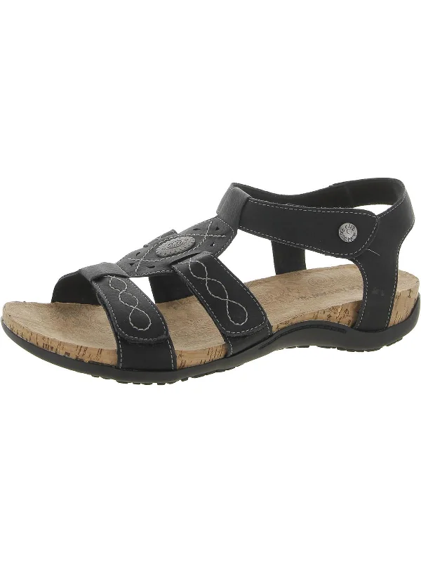 Weekend Discounts to Snag RIDLEY II Womens Faux Leather Open Toe Wedge Sandals
