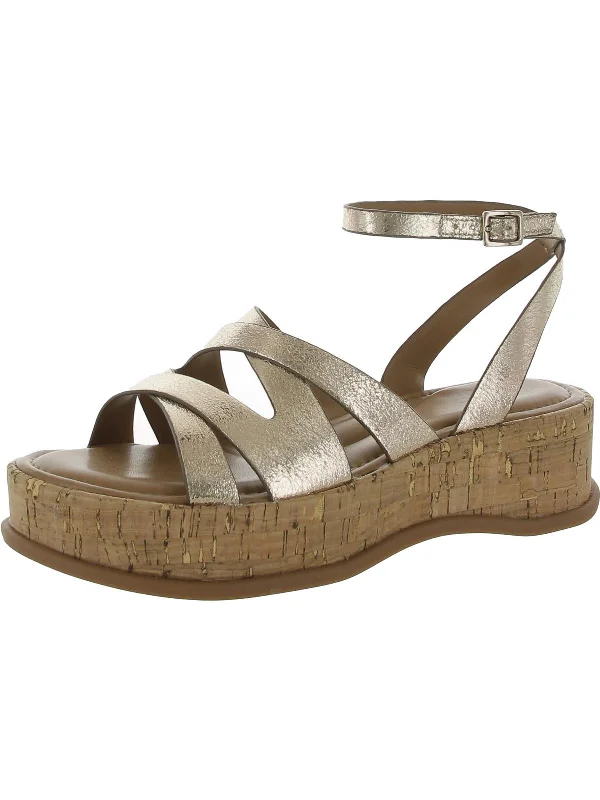 Weekend Specials to Indulge In Riley Womens Faux Leather Metallic Platform Sandals
