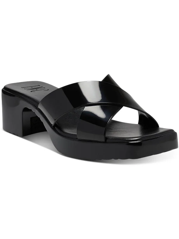 Act Now Rosalie Womens Criss-Cross Front Square Toe Jelly Sandals