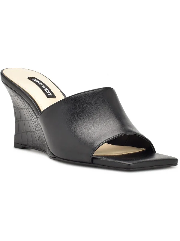 Exclusive Access Rovah Womens Faux Leather Slip-On Slide Sandals