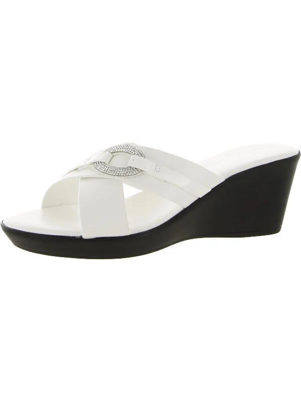 Midnight Madness Sabina  Womens Slip On Open Toe Wedge Sandals
