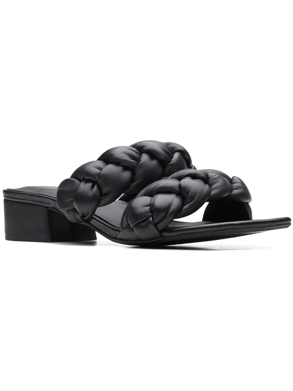 Inventory Reduction Seren25 Braid Womens Leather Square Toe Block Heel