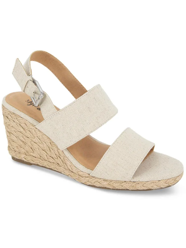 Huge Savings Serennaa Womens Canvas Slingback Wedge Sandals