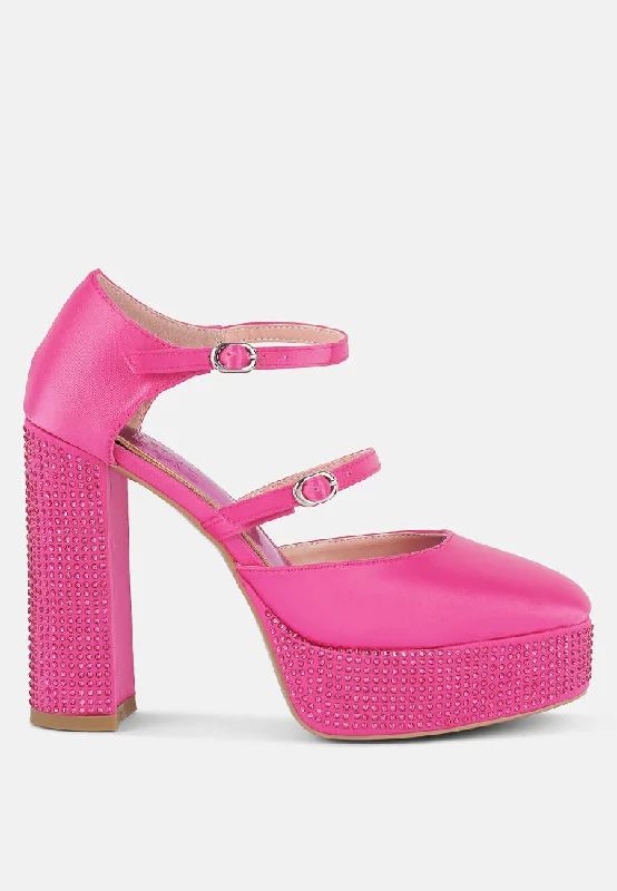 Weekend Discounts to Snag shiver rhinestones embellished platform mary jane sandals