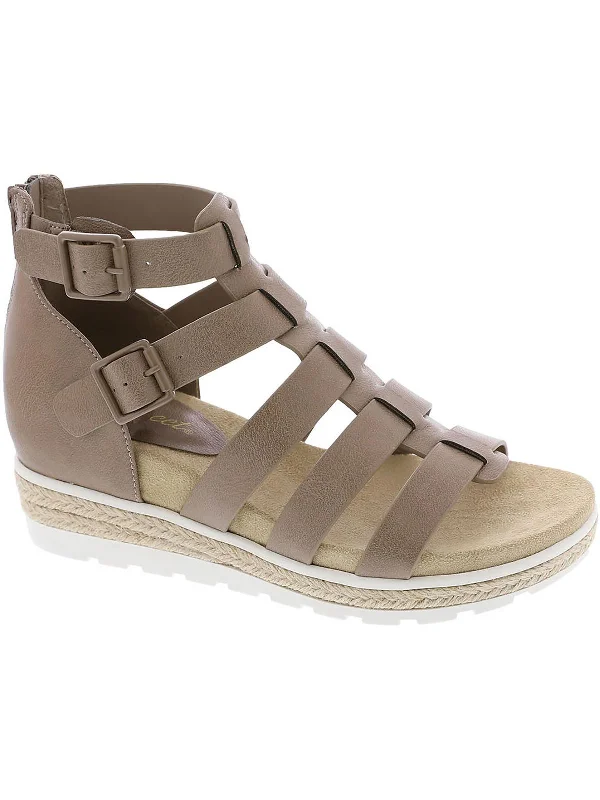 Extra Savings Simone Womens Faux Leather Gladiator Sandals