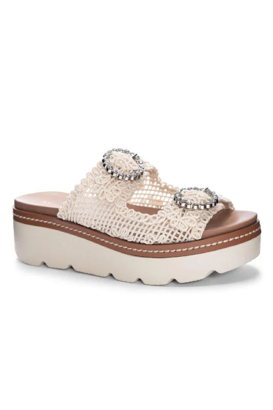 Super Deal Sonder Platform Slide Sandal In Macrame