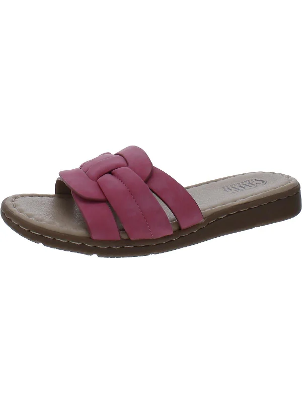 Big Discounts Squarely Womens Faux Shearling Slide Sandals