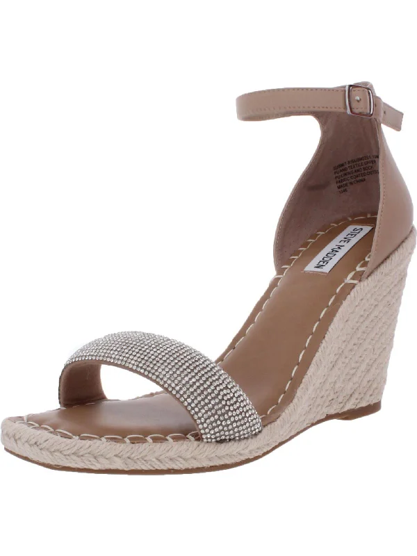 Flash Deals For A Limited Time Submit-R Womens Rhinestone Ankle Strap Espadrilles