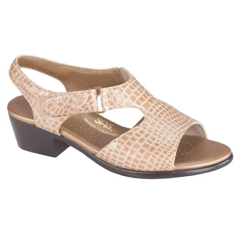 Online Only Suntimer-C Sandal - Narrow In Beige Croc