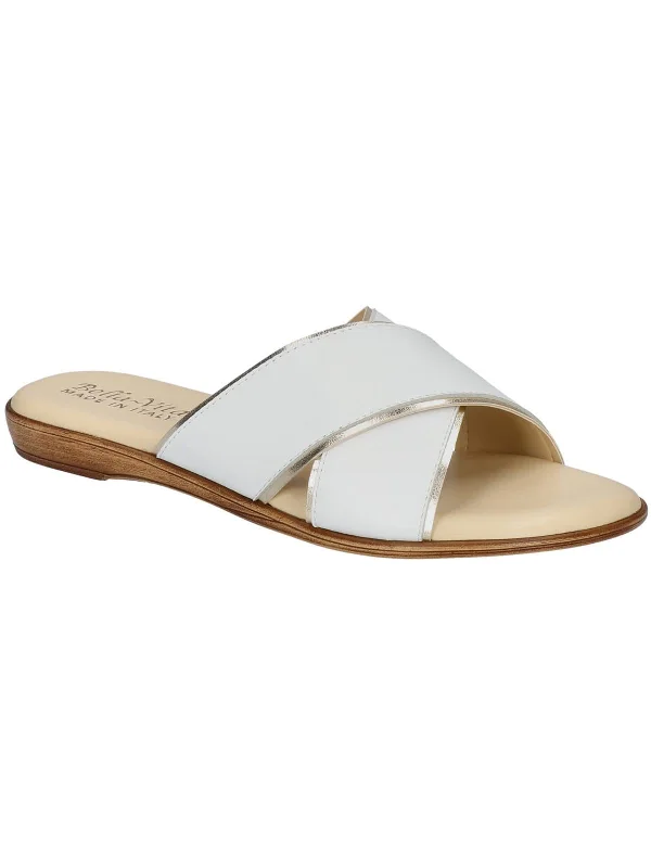Price Drop Alert Tab-Italy Womens Leather Slide Sandals