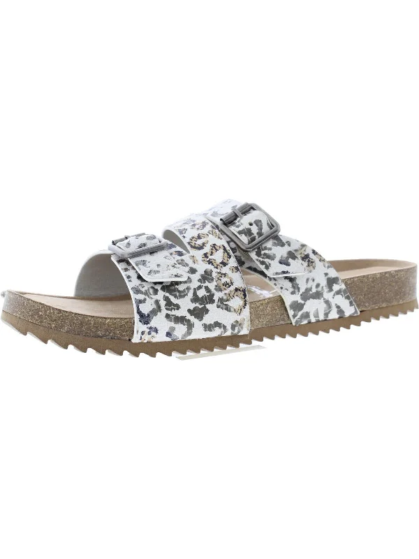 Price Drop Taurus Womens Faux Leather Slip-On Slide Sandals
