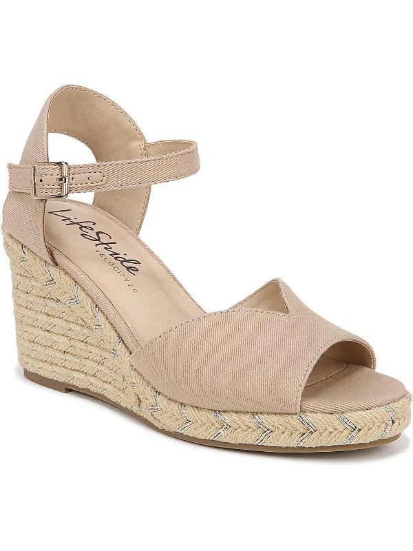Exclusive Deal Tess Womens Faux Leather Wedge Sandals