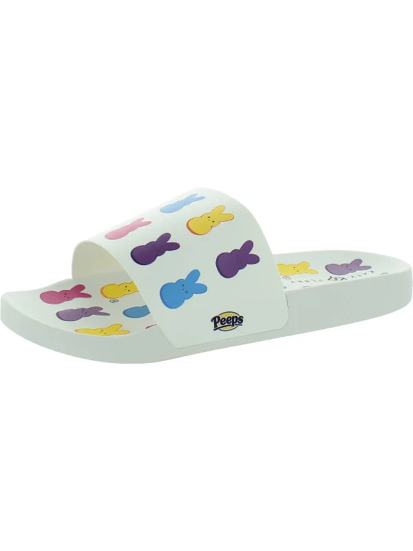 Warehouse Sale The Peeps Bunny Slide Womens Flat Slip On Slide Sandals