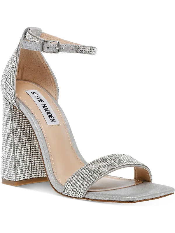 Steal Deal Tiaa Womens Rhinestone Ankle Strap Dress Sandals