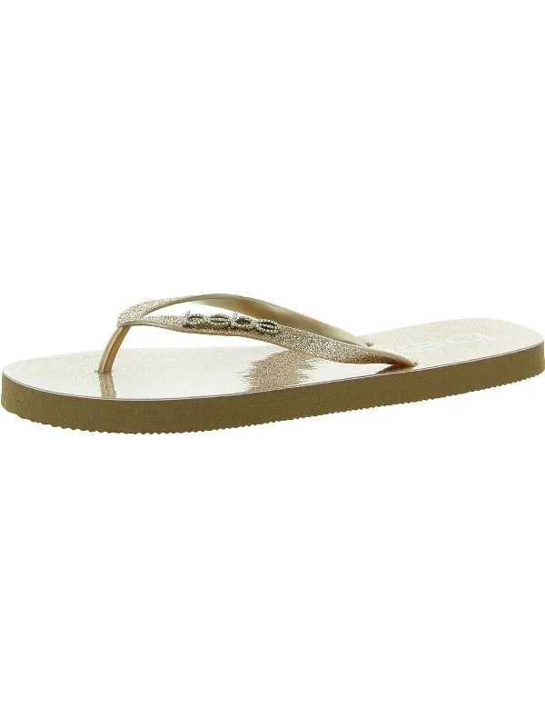 Take Advantage Tracee Womens Faux Leather Slip On Flip-Flops