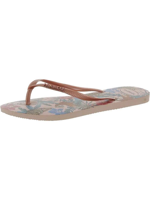 Weekend Savings Spectacle Tropical Womens Sandals Slip On Flip-Flops