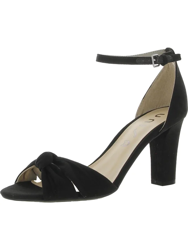 Final Sale Tuhlip Womens Faux Suede Ankle Strap Heels