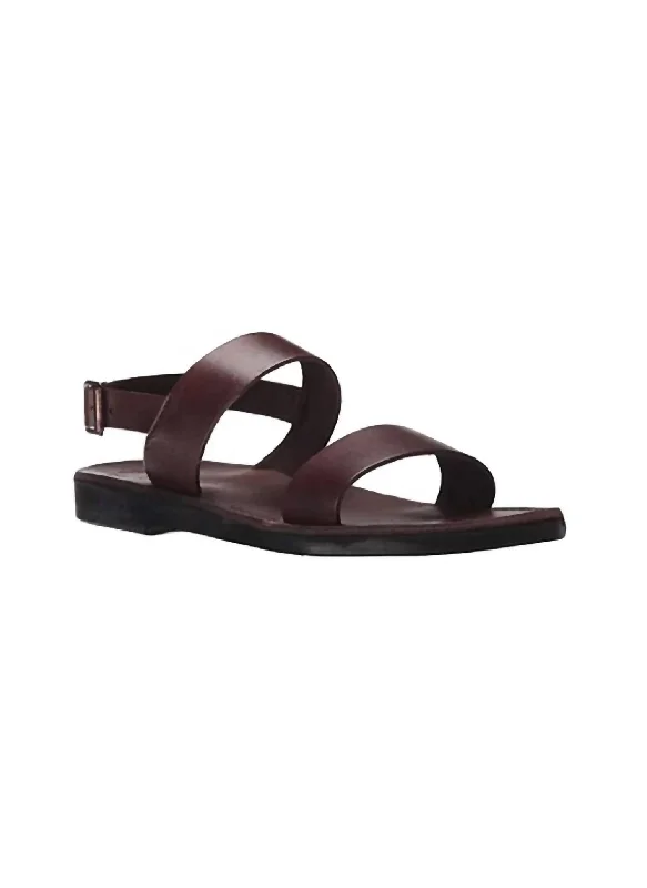 Weekend Discounts to Delight Unisex - Golan Leather Slingback Flat Sandal In Brown