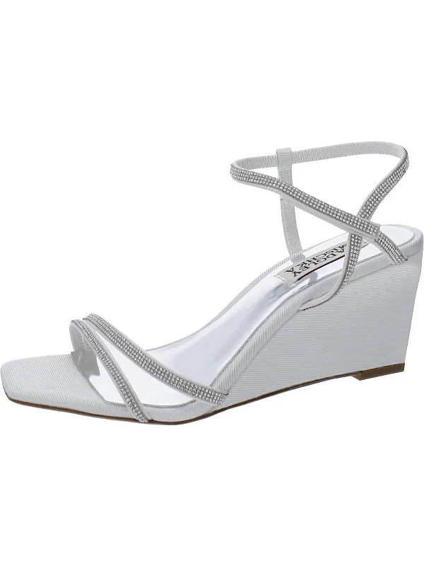 Weekend Discounts to Grab Unity Womens Rhinestone Square Toe Wedge Sandals