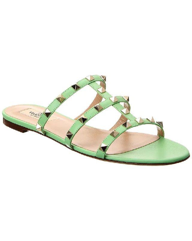 Super Deal Valentino Rockstud Caged Leather Sandal