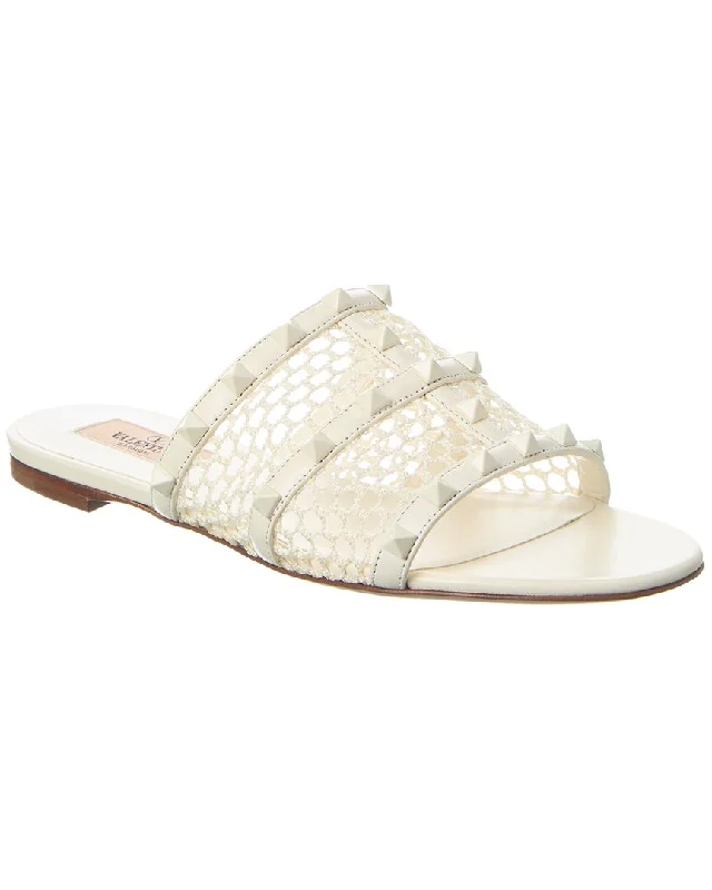 Year-End Deals Valentino Rockstud Mesh & Leather Sandal