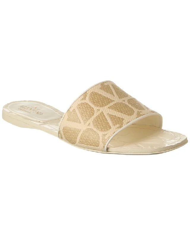 Sale Event Valentino VLogo Canvas & Leather Sandal