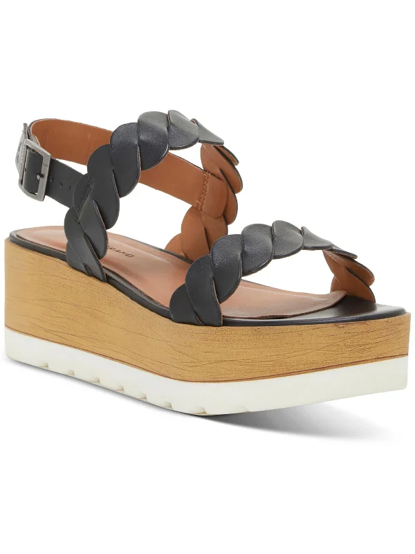 Special Discount Vellenora Womens Leather Round Toe Flatform Sandals