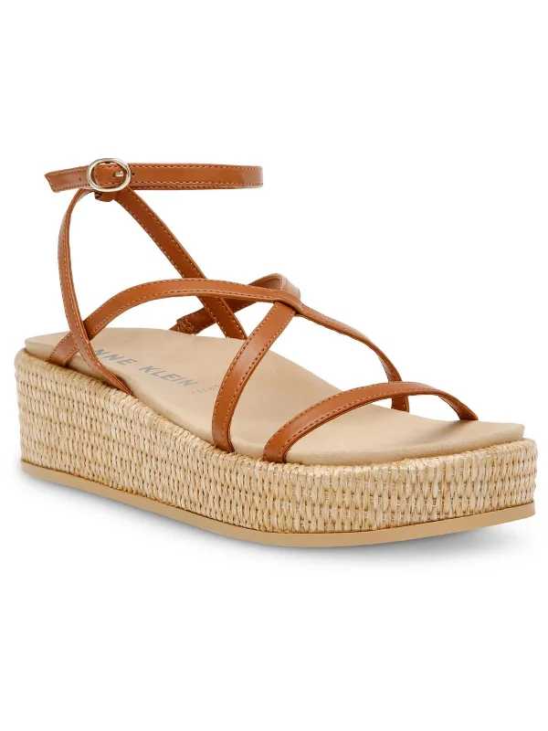 Sale Alert Verano Womens Faux Leather Ankle Strap Wedge Sandals
