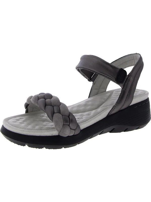 Anniversary Sale Vicky Womens Leather Braided Wedge Sandals