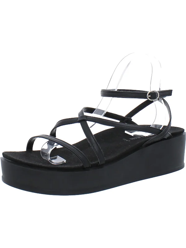 Act Now Vizzy Womens Faux Leather Platform Sandals