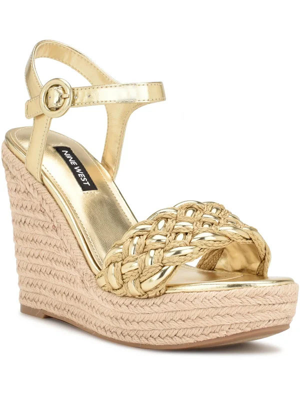 Today's Deal WNHOSANA3 Womens Ankle Strap Warm Wedge Sandals