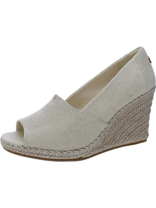 Can't Miss Womens Canvas Peep-Toe Espadrilles