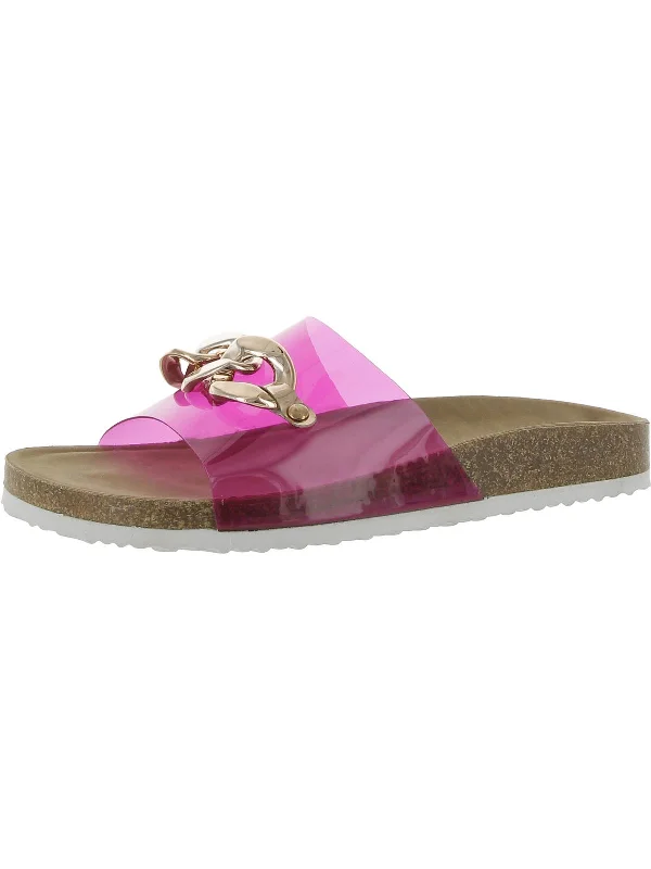 Markdowns Womens Chain Slip On Slide Sandals