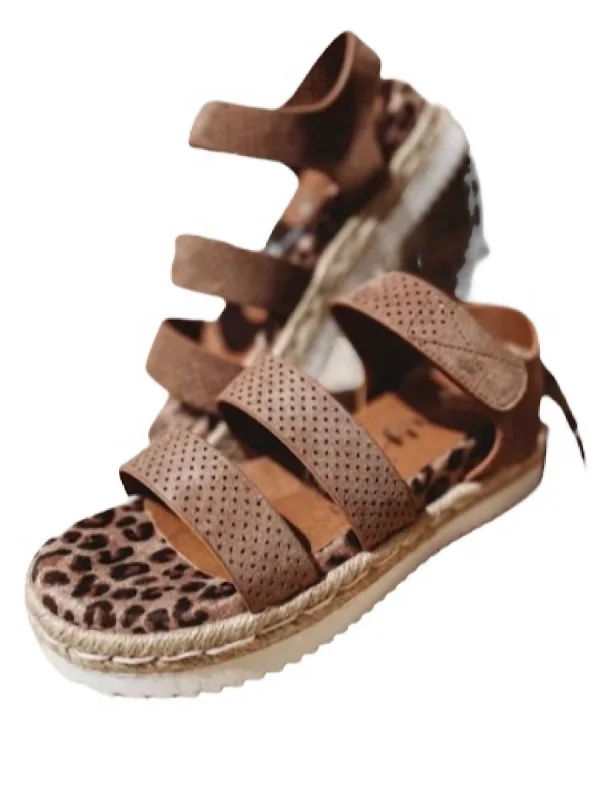 Treat Yourself To Amazing Discounts Women's Club Sandal In Taupe Leopard