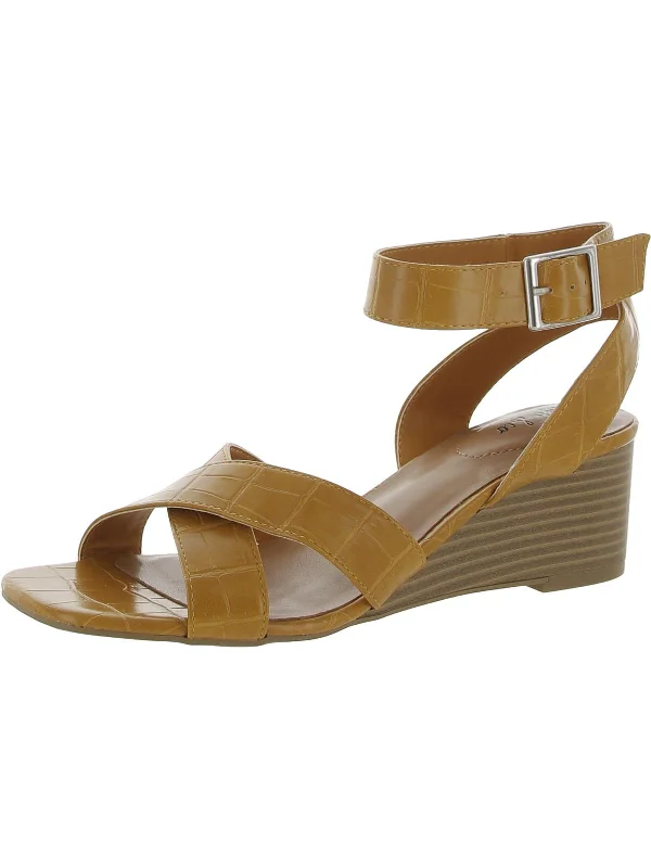 Weekend Deal Womens Faux Leather Adjustable Ankle Strap