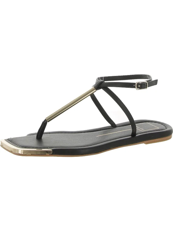 Weekend Deals That Dazzle Womens Faux Leather Adjustable Thong Sandals