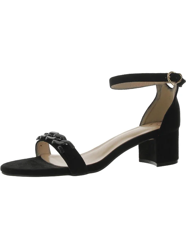 Final Markdown Womens Faux Leather Ankle Strap Heels