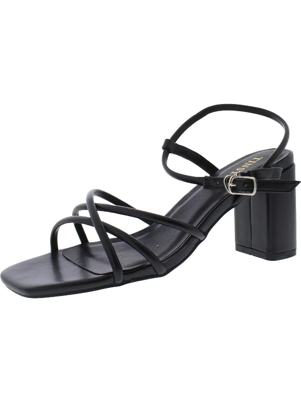 New Markdowns Womens Faux Leather Ankle Strap Heels