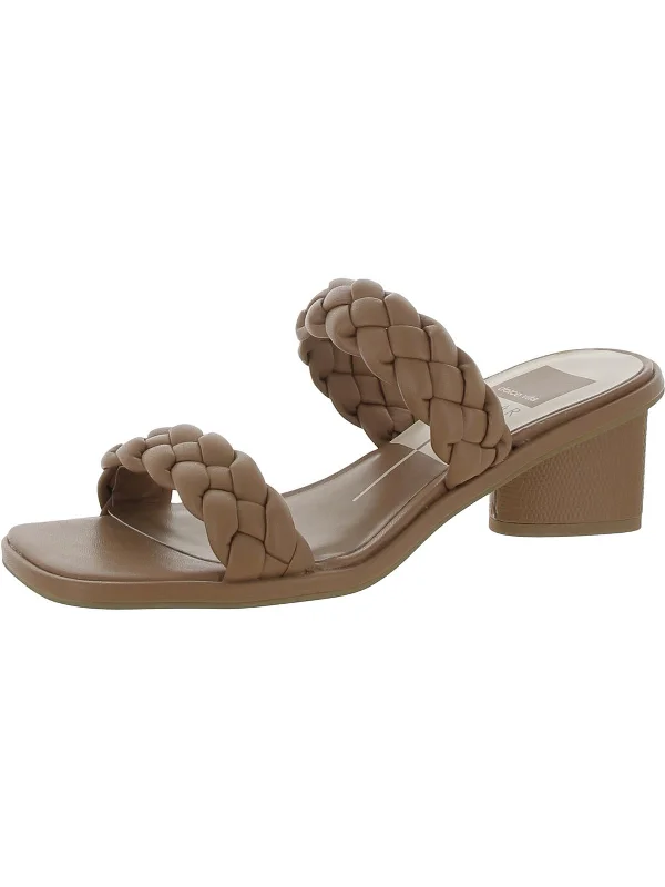 Weekend Specials to Relish Womens Faux Leather Braided Block Heel