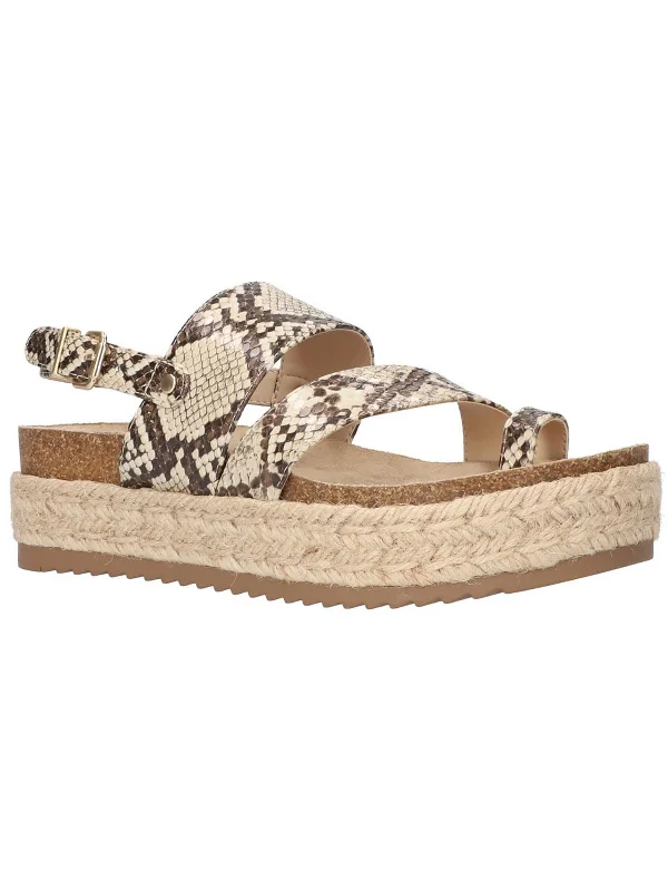 Limited Time Offer Womens Faux Leather Platform Slingback Sandals